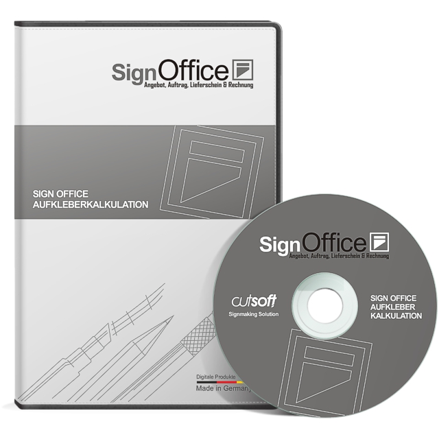 SignOffice Aufkleberkalkulation SignOffice Schneideplotter Aufkleberkalkulation