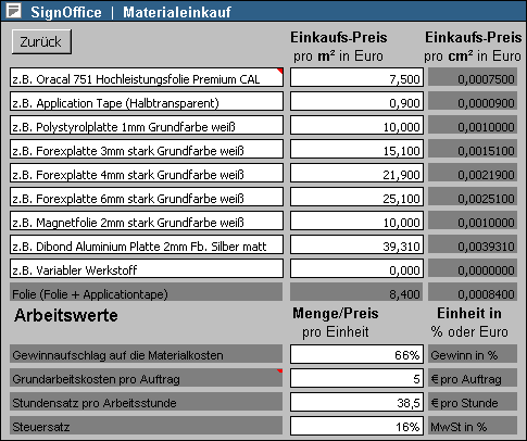 Einkauf Folien für Schneideplotter, Plattenmaterial